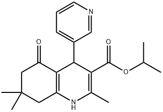 isopropyl 2,7,7-trimethyl-5-oxo-4-(pyridin-3-yl)-1,4,5,6,7,8-hexahydroquinoline-3-carboxylate 化学構造式