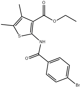 ethyl 2-(4-bromobenzamido)-4,5-dimethylthiophene-3-carboxylate 化学構造式