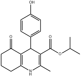 propan-2-yl 4-(4-hydroxyphenyl)-2-methyl-5-oxo-1,4,5,6,7,8-hexahydroquinoline-3-carboxylate 化学構造式