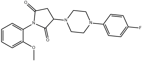 3-(4-(4-fluorophenyl)piperazin-1-yl)-1-(2-methoxyphenyl)pyrrolidine-2,5-dione,299408-81-4,结构式