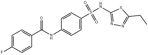 N-(4-(N-(5-ethyl-1,3,4-thiadiazol-2-yl)sulfamoyl)phenyl)-4-fluorobenzamide 化学構造式