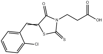 (E)-3-(5-(2-chlorobenzylidene)-4-oxo-2-thioxothiazolidin-3-yl)propanoic acid Structure