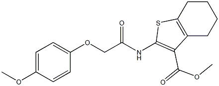 methyl 2-{[(4-methoxyphenoxy)acetyl]amino}-4,5,6,7-tetrahydro-1-benzothiophene-3-carboxylate Structure