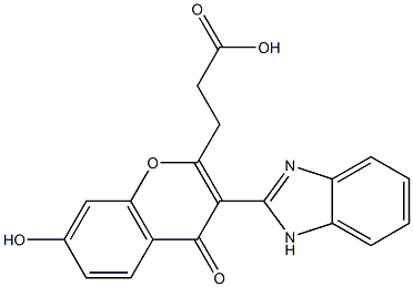 3-(3-(1H-benzo[d]imidazol-2-yl)-7-hydroxy-4-oxo-4H-chromen-2-yl)propanoic acid Struktur