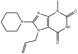7-allyl-3-methyl-8-(piperidin-1-yl)-3,7-dihydro-1H-purine-2,6-dione Structure