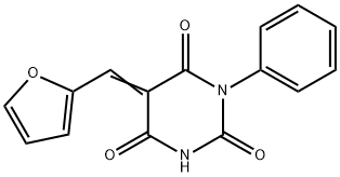 (5Z)-5-(furan-2-ylmethylidene)-1-phenyl-1,3-diazinane-2,4,6-trione Struktur
