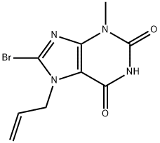 7-allyl-8-bromo-3-methyl-3,7-dihydro-1H-purine-2,6-dione 结构式