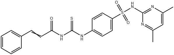 N-{[(4-{[(4,6-dimethyl-2-pyrimidinyl)amino]sulfonyl}phenyl)amino]carbonothioyl}-3-phenylacrylamide Structure