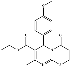 ethyl 6-(4-methoxyphenyl)-8-methyl-4-oxo-3,4-dihydro-2H,6H-pyrimido[2,1-b][1,3]thiazine-7-carboxylate,300770-33-6,结构式