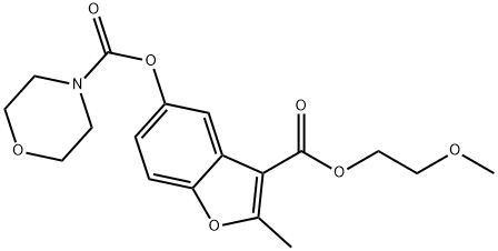 3-((2-methoxyethoxy)carbonyl)-2-methylbenzofuran-5-yl morpholine-4-carboxylate 结构式