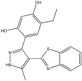 4-(4-(benzo[d]thiazol-2-yl)-5-methyl-1H-pyrazol-3-yl)-6-ethylbenzene-1,3-diol 结构式