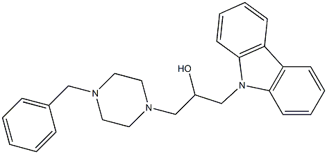 1-(4-benzylpiperazin-1-yl)-3-(9H-carbazol-9-yl)propan-2-ol 结构式