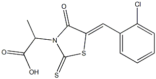 (Z)-2-(5-(2-chlorobenzylidene)-4-oxo-2-thioxothiazolidin-3-yl)propanoic acid Struktur
