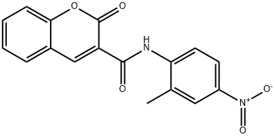 N-(2-methyl-4-nitrophenyl)-2-oxo-2H-chromene-3-carboxamide 化学構造式