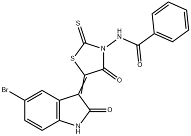 301223-63-2 (Z)-N-(5-(5-bromo-2-oxoindolin-3-ylidene)-4-oxo-2-thioxothiazolidin-3-yl)benzamide