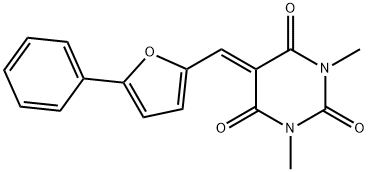 1,3-dimethyl-5-((5-phenylfuran-2-yl)methylene)pyrimidine-2,4,6(1H,3H,5H)-trione 结构式