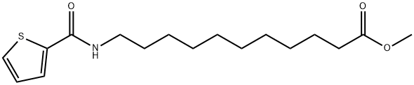 11-[(Thiophene-2-carbonyl)-amino]-undecanoic acid methyl ester 化学構造式