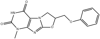 1-methyl-7-(phenoxymethyl)-6,7-dihydrooxazolo[2,3-f]purine-2,4(1H,3H)-dione 结构式