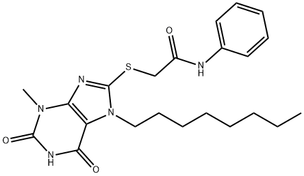 301354-15-4 2-((3-methyl-7-octyl-2,6-dioxo-2,3,6,7-tetrahydro-1H-purin-8-yl)thio)-N-phenylacetamide