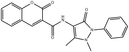 N-(1,5-dimethyl-3-oxo-2-phenyl-2,3-dihydro-1H-pyrazol-4-yl)-2-oxo-2H-chromene-3-carboxamide 结构式