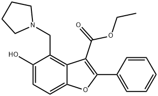 ethyl 5-hydroxy-2-phenyl-4-(pyrrolidin-1-ylmethyl)benzofuran-3-carboxylate,301682-59-7,结构式