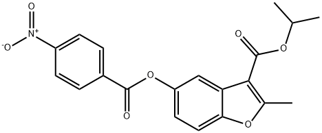 isopropyl 2-methyl-5-((4-nitrobenzoyl)oxy)benzofuran-3-carboxylate 结构式