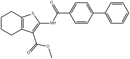 methyl 2-[(4-biphenylylcarbonyl)amino]-4,5,6,7-tetrahydro-1-benzothiophene-3-carboxylate Structure