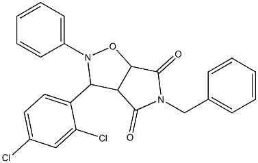 5-benzyl-3-(2,4-dichlorophenyl)-2-phenyltetrahydro-4H-pyrrolo[3,4-d]isoxazole-4,6(5H)-dione,301851-54-7,结构式