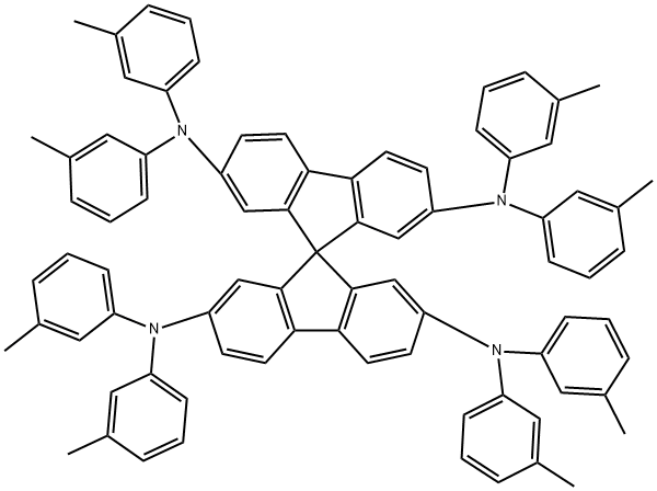 N2,N2,N2',N2',N7,N7,N7',N7'-八间甲苯基-9,9'-螺二[芴]-2,2',7,7'-四胺 结构式