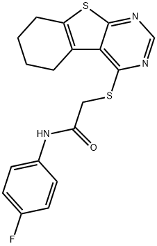 N-(4-fluorophenyl)-2-((5,6,7,8-tetrahydrobenzo[4,5]thieno[2,3-d]pyrimidin-4-yl)thio)acetamide Struktur