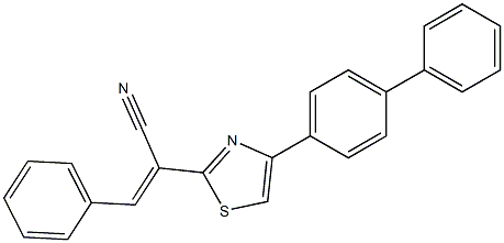 (2E)-2-[4-(biphenyl-4-yl)-1,3-thiazol-2-yl]-3-phenylprop-2-enenitrile Struktur