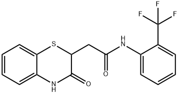 2-(3-oxo-3,4-dihydro-2H-benzo[b][1,4]thiazin-2-yl)-N-(2-(trifluoromethyl)phenyl)acetamide 结构式