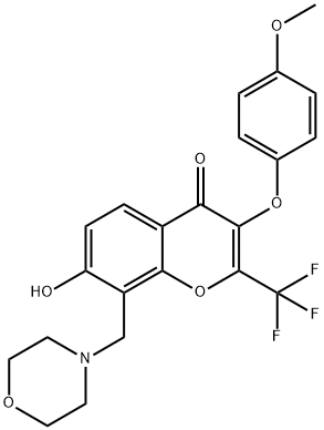 7-hydroxy-3-(4-methoxyphenoxy)-8-(morpholinomethyl)-2-(trifluoromethyl)-4H-chromen-4-one|