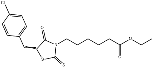 ethyl (Z)-6-(5-(4-chlorobenzylidene)-4-oxo-2-thioxothiazolidin-3-yl)hexanoate Structure