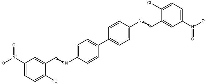 N,N'-bis(2-chloro-5-nitrobenzylidene)-4,4'-biphenyldiamine Structure