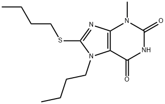 7-butyl-8-(butylthio)-3-methyl-3,7-dihydro-1H-purine-2,6-dione 结构式