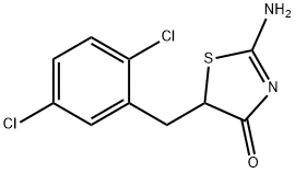 5-(2,5-dichlorobenzyl)-2-iminothiazolidin-4-one Struktur