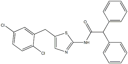 N-(5-(2,5-dichlorobenzyl)thiazol-2-yl)-2,2-diphenylacetamide Struktur