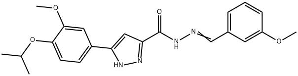 (E)-3-(4-isopropoxy-3-methoxyphenyl)-N-(3-methoxybenzylidene)-1H-pyrazole-5-carbohydrazide Struktur