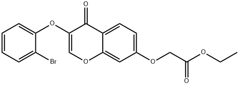 ethyl 2-((3-(2-bromophenoxy)-4-oxo-4H-chromen-7-yl)oxy)acetate Struktur