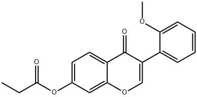 3-(2-methoxyphenyl)-4-oxo-4H-chromen-7-yl propionate Struktur