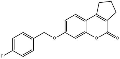 7-((4-fluorobenzyl)oxy)-2,3-dihydrocyclopenta[c]chromen-4(1H)-one,303134-61-4,结构式