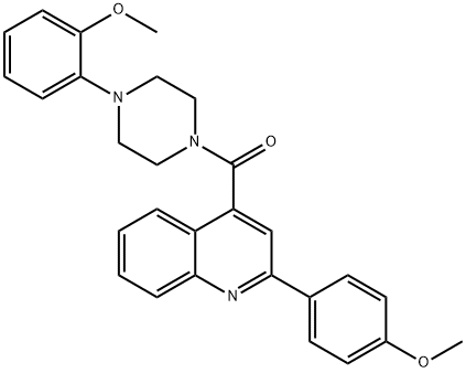 [4-(2-methoxyphenyl)piperazin-1-yl]-[2-(4-methoxyphenyl)quinolin-4-yl]methanone Struktur