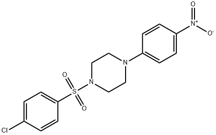 1-[(4-chlorophenyl)sulfonyl]-4-(4-nitrophenyl)piperazine 化学構造式