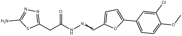 2-(5-amino-1,3,4-thiadiazol-2-yl)-N-[(E)-[5-(3-chloro-4-methoxyphenyl)furan-2-yl]methylideneamino]acetamide Structure