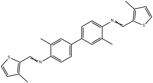 3,3'-dimethyl-N,N'-bis[(3-methyl-2-thienyl)methylene]-4,4'-biphenyldiamine Structure