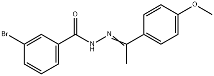 3-bromo-N'-[1-(4-methoxyphenyl)ethylidene]benzohydrazide 化学構造式