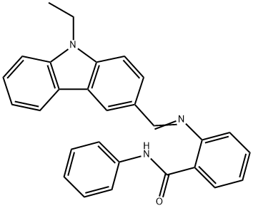 2-{[(9-ethyl-9H-carbazol-3-yl)methylene]amino}-N-phenylbenzamide Structure