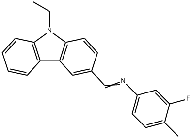 N-[(9-ethyl-9H-carbazol-3-yl)methylene]-3-fluoro-4-methylaniline Structure