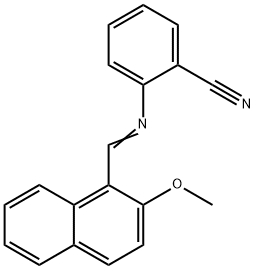 2-{[(2-methoxy-1-naphthyl)methylene]amino}benzonitrile Structure